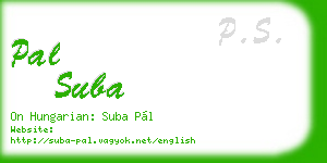 pal suba business card
